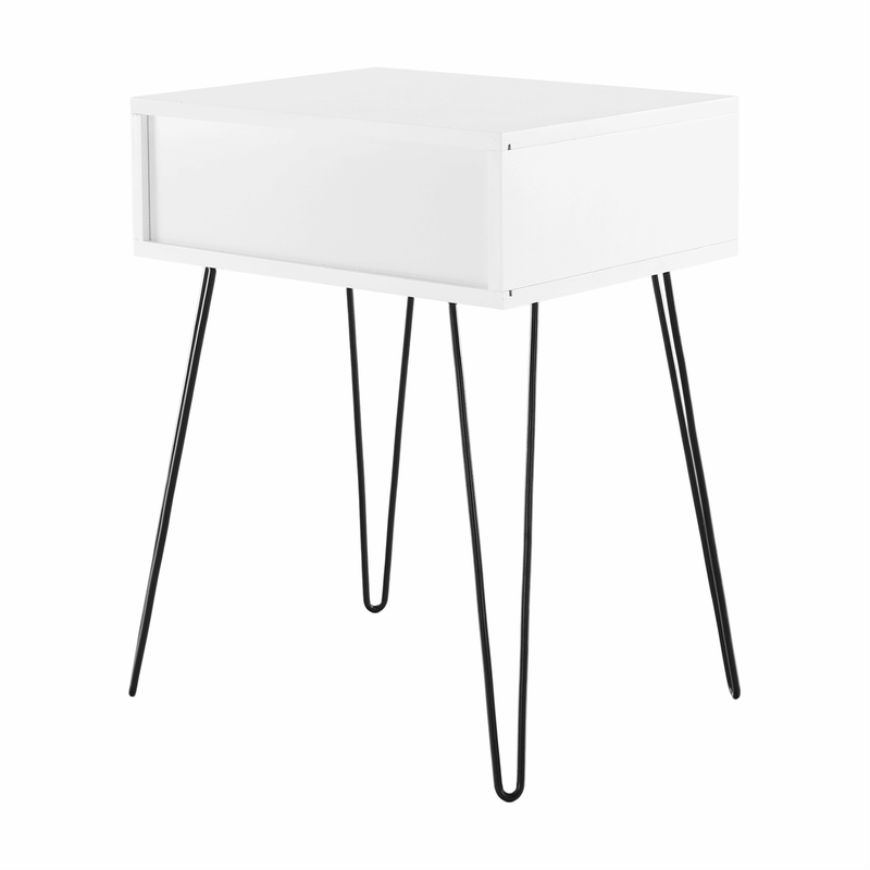 Casa si Gradina - Mobilier - Comode si corpuri - Noptiere - Noptiera / masa, alb / negru, HONEJ - Infinity.ro
