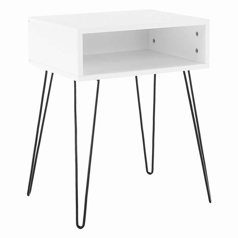 Casa si Gradina - Mobilier - Comode si corpuri - Noptiere - Noptiera / masa, alb / negru, HONEJ - Infinity.ro