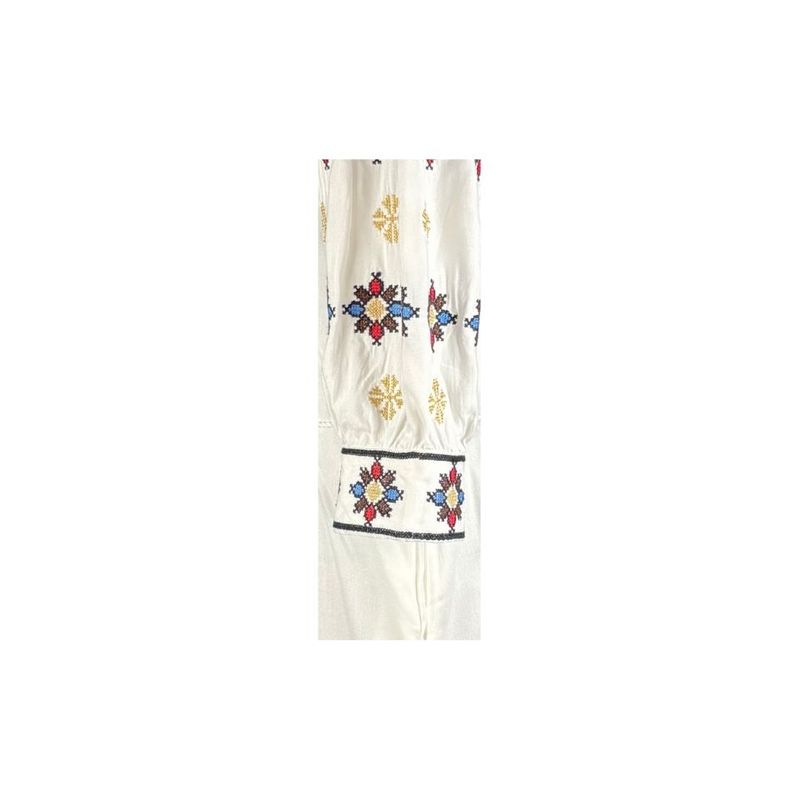 Fashion, accesorii si bijuterii - Femei - Imbracaminte femei - Rochii femei - Rochie traditionala dama R25 alb/maro , marimea XL - Infinity.ro