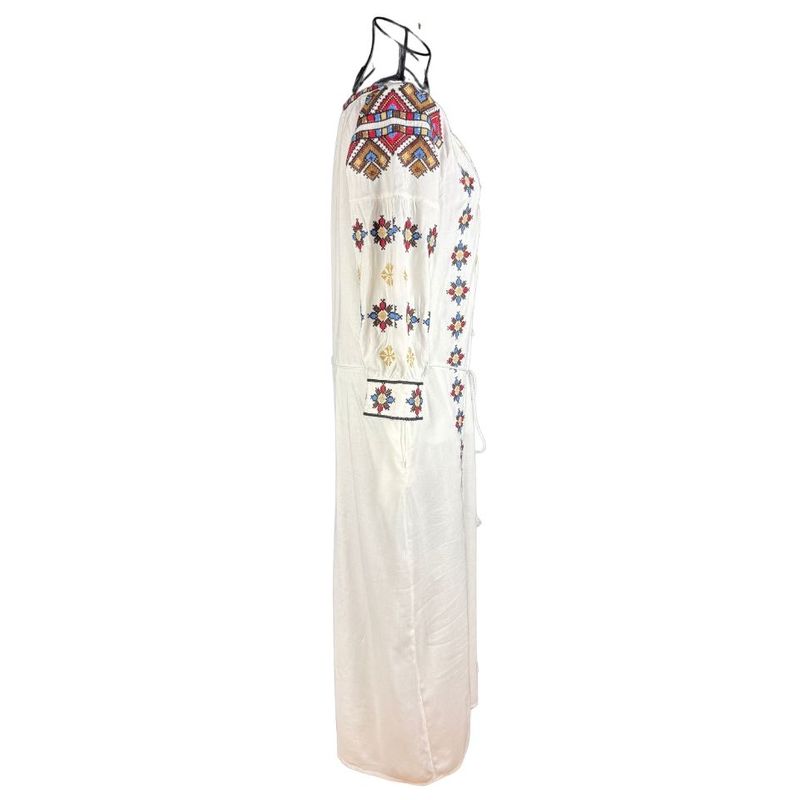 Fashion, accesorii si bijuterii - Femei - Imbracaminte femei - Rochii femei - Rochie traditionala dama R25 alb/maro , marimea XL - Infinity.ro