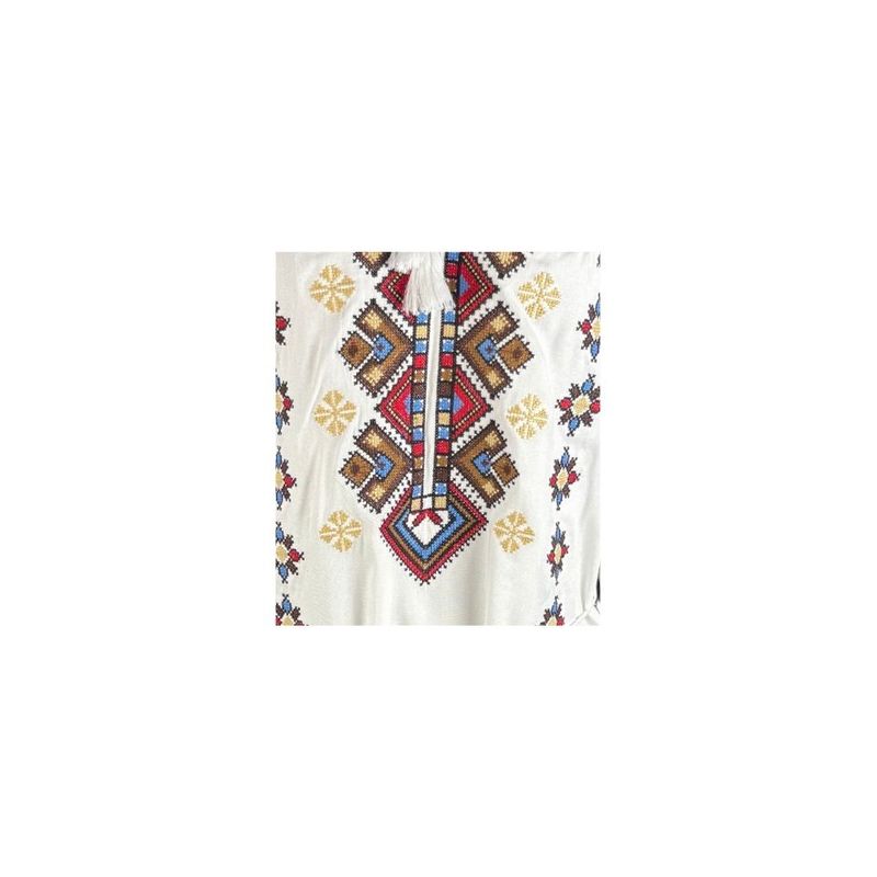 Fashion, accesorii si bijuterii - Femei - Imbracaminte femei - Rochii femei - Rochie traditionala dama R25 alb/maro , marimea XL - Infinity.ro