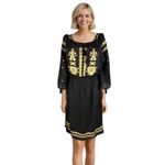 Fashion, accesorii si bijuterii - Femei - Imbracaminte femei - Rochii femei - Rochie traditionala dama RL25 negru/bej , marimea 3XL - Infinity.ro