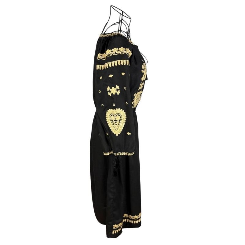 Fashion, accesorii si bijuterii - Femei - Imbracaminte femei - Rochii femei - Rochie traditionala dama RL25 negru/bej , marimea 3XL - Infinity.ro