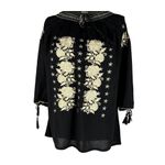 Fashion, accesorii si bijuterii - Femei - Imbracaminte femei - Camasi si bluze femei - Bluza dama tip ie 257 negru/bej , marimea 5XL - Infinity.ro