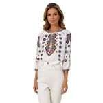 Fashion, accesorii si bijuterii - Femei - Imbracaminte femei - Camasi si bluze femei - Bluza dama tip ie 257 bej/maro marimea S - Infinity.ro