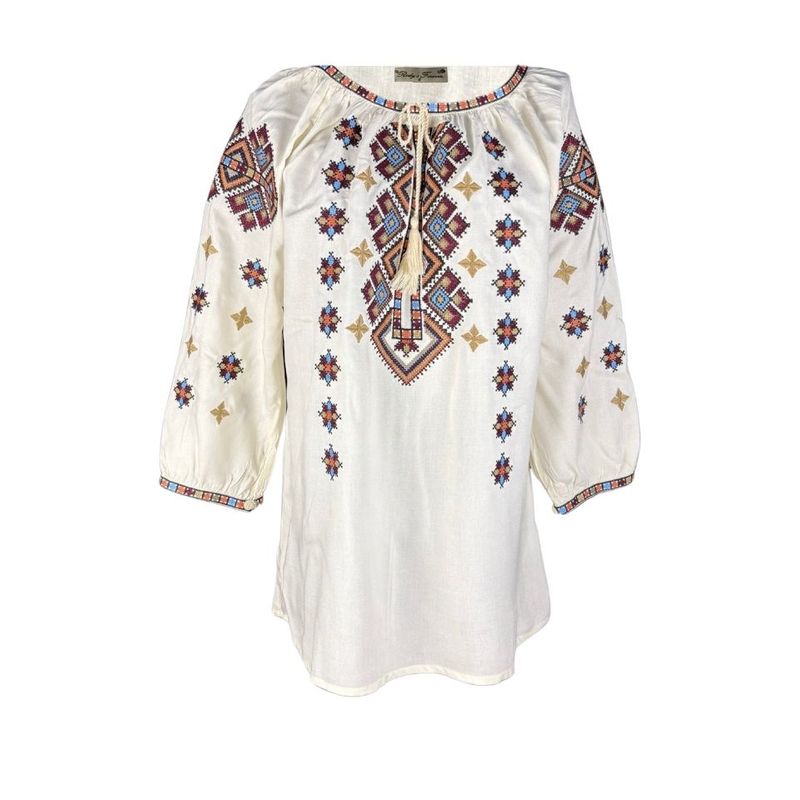 Fashion, accesorii si bijuterii - Femei - Imbracaminte femei - Camasi si bluze femei - Bluza dama tip ie 257 bej/maro marimea S - Infinity.ro