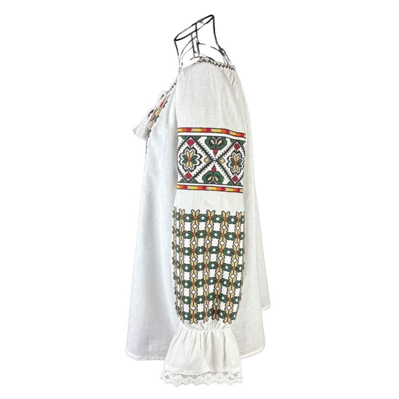 Fashion, accesorii si bijuterii - Femei - Imbracaminte femei - Camasi si bluze femei - Bluza dama tip ie I26 alb/portocaliu , marimea 3XL - Infinity.ro
