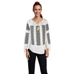 Fashion, accesorii si bijuterii - Femei - Imbracaminte femei - Camasi si bluze femei - Bluza dama tip ie I26 alb/auriu , marimea 3XL - Infinity.ro