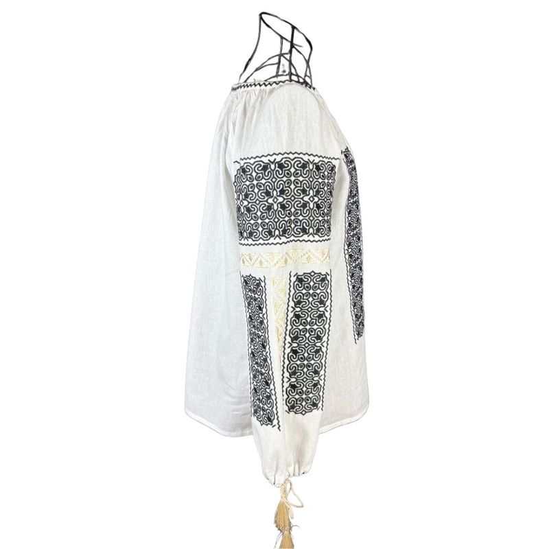 Fashion, accesorii si bijuterii - Femei - Imbracaminte femei - Camasi si bluze femei - Bluza dama tip ie I26 alb/auriu , marimea 3XL - Infinity.ro