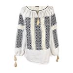 Fashion, accesorii si bijuterii - Femei - Imbracaminte femei - Camasi si bluze femei - Bluza dama tip ie I26 alb/auriu , marimea 3XL - Infinity.ro