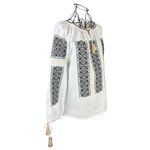 Fashion, accesorii si bijuterii - Femei - Imbracaminte femei - Camasi si bluze femei - Bluza dama tip ie I26 alb/auriu , marimea 3XL - Infinity.ro