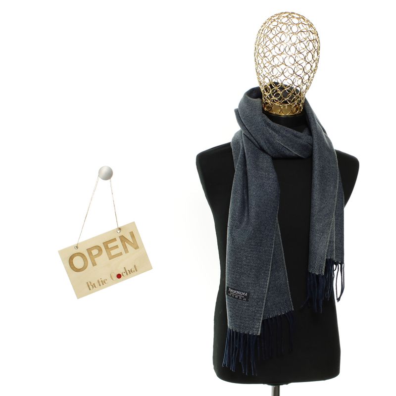 Fashion, accesorii si bijuterii - Barbati - Accesorii barbati - Esarfe si fulare barbati - Esarfa barbati, din lana, pashmina, 31x170 cm, Buticcochet, Bleumarin - ES3200 - Infinity.ro
