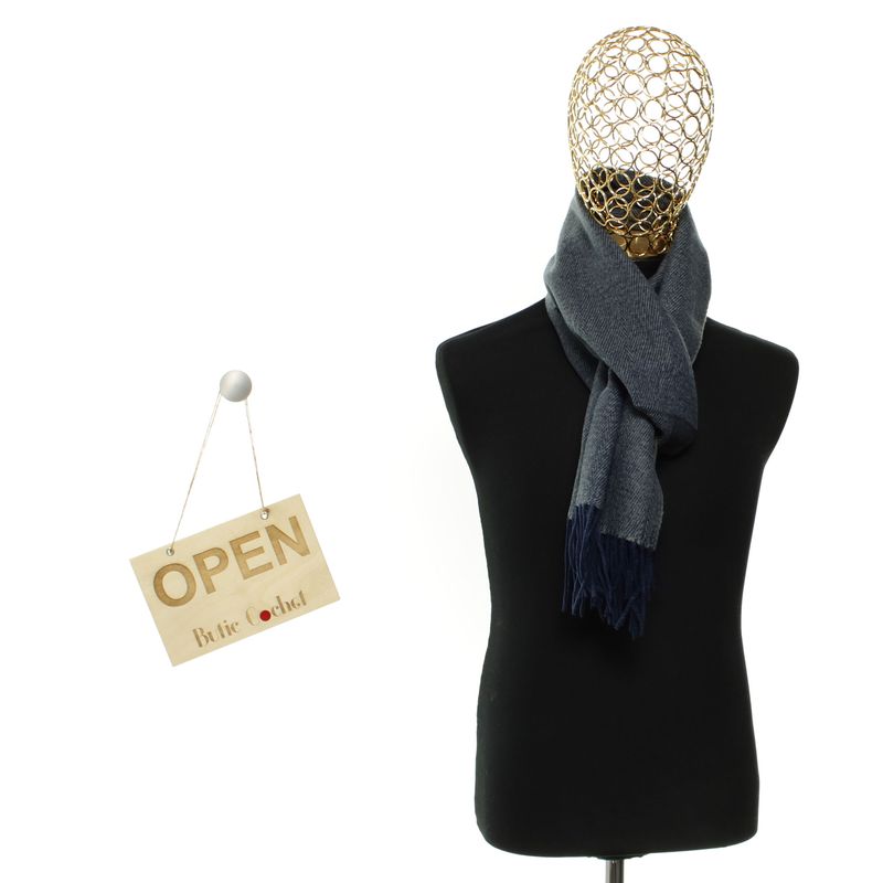 Fashion, accesorii si bijuterii - Barbati - Accesorii barbati - Esarfe si fulare barbati - Esarfa barbati, din lana, pashmina, 31x170 cm, Buticcochet, Bleumarin - ES3200 - Infinity.ro