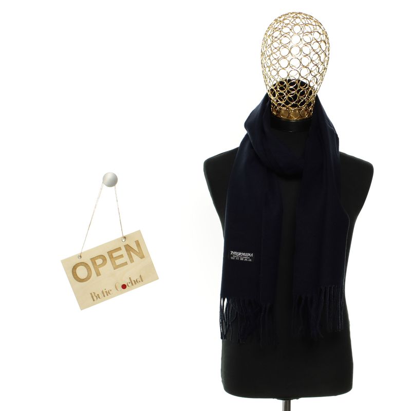 Fashion, accesorii si bijuterii - Barbati - Accesorii barbati - Esarfe si fulare barbati - Esarfa barbati, din lana, pashmina, 31x170 cm, model uni, Buticcochet, Bleumarin - ES3168 - Infinity.ro