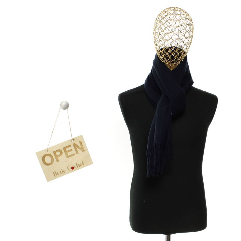 Fashion, accesorii si bijuterii - Barbati - Accesorii barbati - Esarfe si fulare barbati - Esarfa barbati, din lana, pashmina, 31x170 cm, model uni, Buticcochet, Bleumarin - ES3168 - Infinity.ro