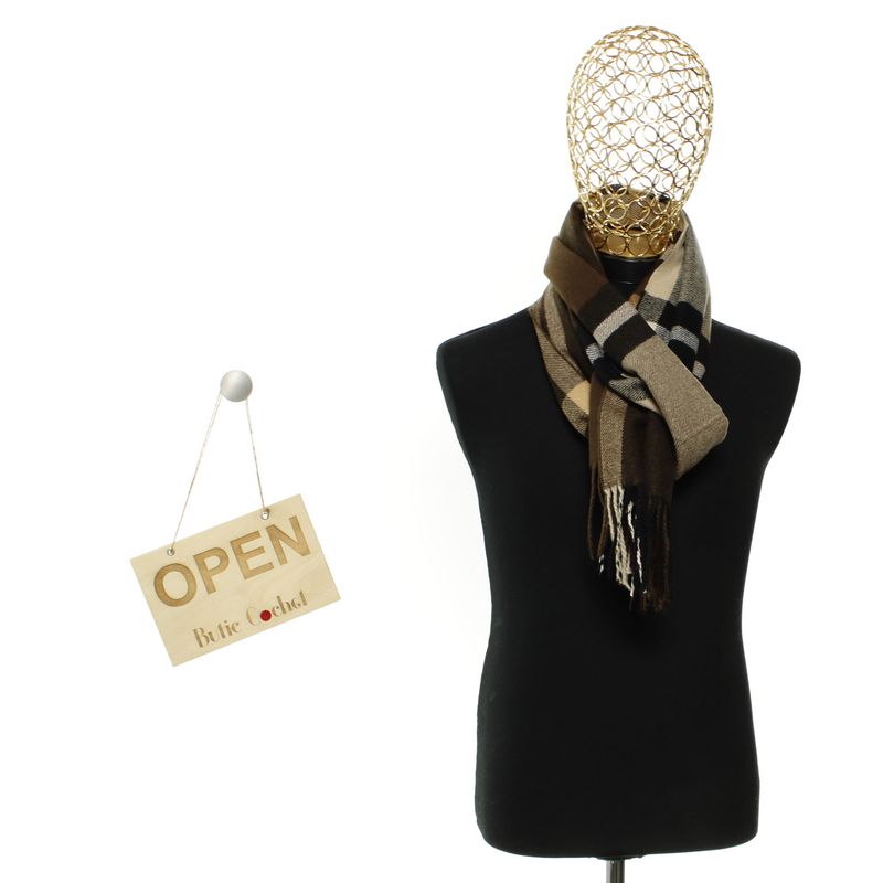Fashion, accesorii si bijuterii - Barbati - Accesorii barbati - Esarfe si fulare barbati - Esarfa barbati, din lana, pashmina, 31x170 cm, model carouri, Buticcochet, Multicolor - ES3174 - Infinity.ro