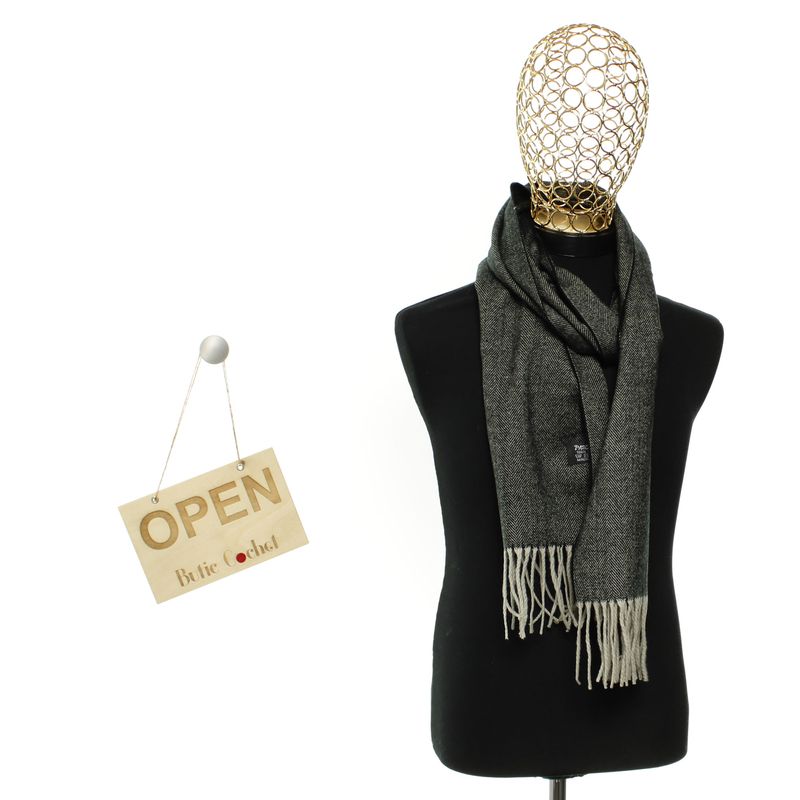 Fashion, accesorii si bijuterii - Barbati - Accesorii barbati - Esarfe si fulare barbati - Esarfa barbati, din lana, pashmina, 31x170 cm, Buticcochet, Negru - ES3186 - Infinity.ro
