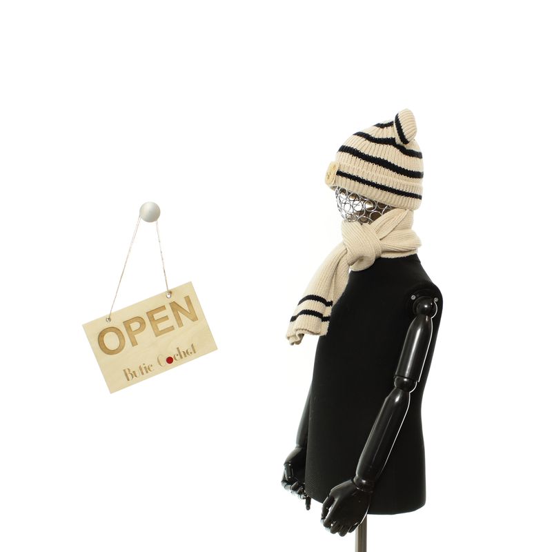 Fashion, accesorii si bijuterii - Copii - Accesorii copii - Caciuli si palarii copii - Set caciula si fular, pentru copii, Buticcochet, din viscoza si sintetic, model cu ursulet, Bej - SETF272 - Infinity.ro