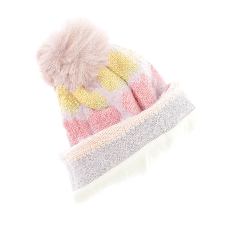 Fashion, accesorii si bijuterii - Copii - Accesorii copii - Caciuli si palarii copii - Fes pentru copii, Buticcochet, din viscoza si sintetic, model cu inimioare, Multicolor - FES374 - Infinity.ro