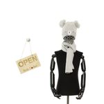 Fashion, accesorii si bijuterii - Copii - Accesorii copii - Caciuli si palarii copii - Set caciula si fular, pentru copii, Buticcochet, din viscoza si sintetic, model cu ursulet, Gri - SETF259 - Infinity.ro
