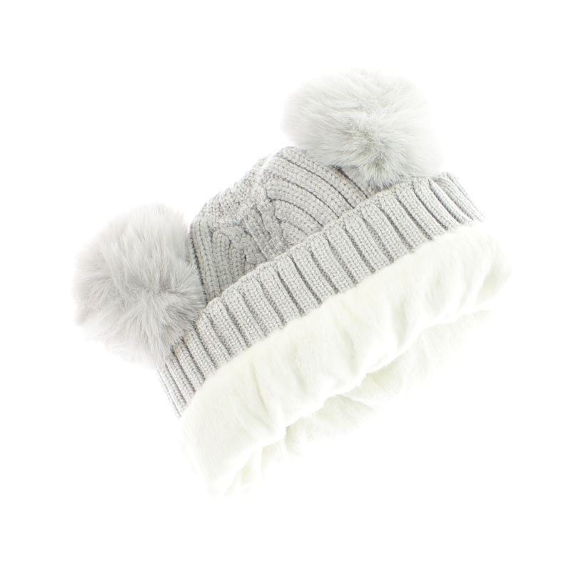 Fashion, accesorii si bijuterii - Copii - Accesorii copii - Caciuli si palarii copii - Set caciula si fular, pentru copii, Buticcochet, din viscoza si sintetic, model cu ursulet, Gri - SETF259 - Infinity.ro