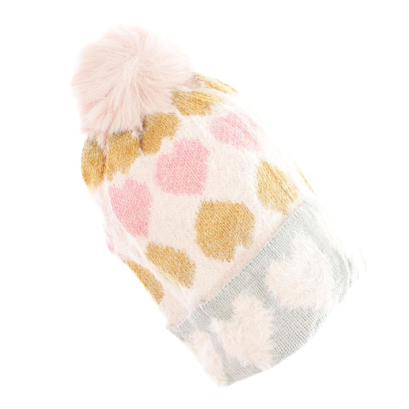 Fashion, accesorii si bijuterii - Copii - Accesorii copii - Caciuli si palarii copii - Fes pentru copii, Buticcochet, din viscoza si sintetic, model cu inimioare, Multicolor - FES377 - Infinity.ro