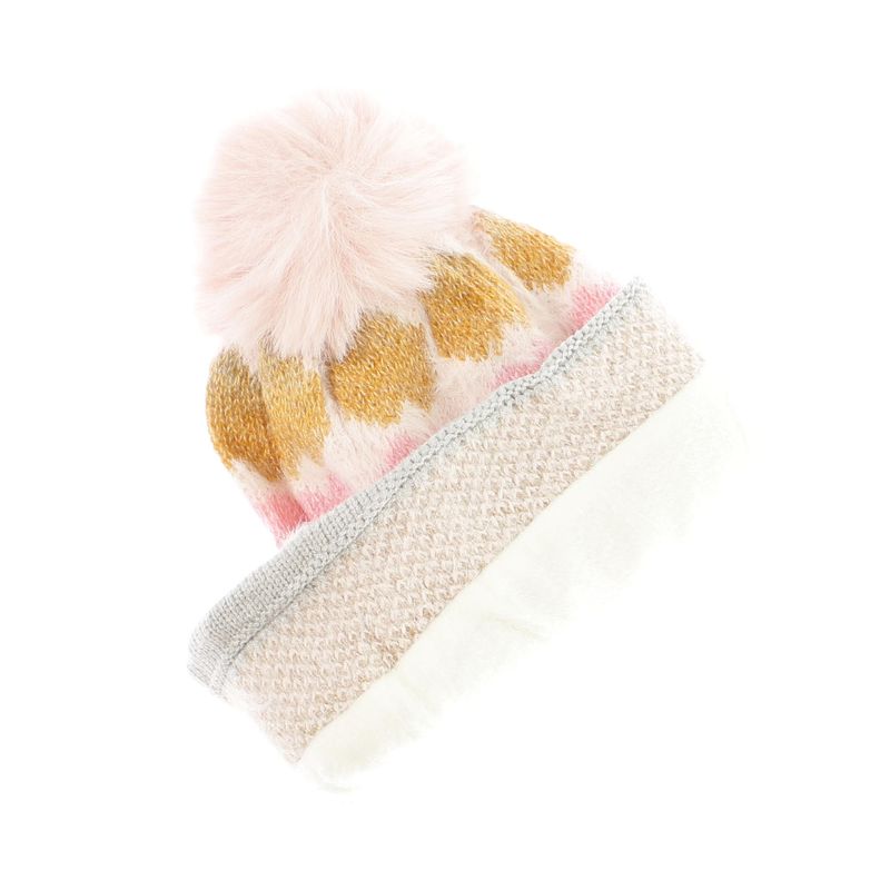 Fashion, accesorii si bijuterii - Copii - Accesorii copii - Caciuli si palarii copii - Fes pentru copii, Buticcochet, din viscoza si sintetic, model cu inimioare, Multicolor - FES377 - Infinity.ro