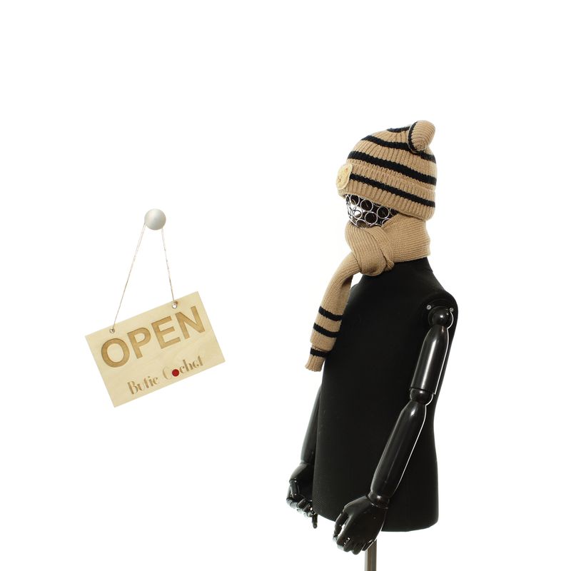 Fashion, accesorii si bijuterii - Copii - Accesorii copii - Caciuli si palarii copii - Set caciula si fular, pentru copii, Buticcochet, din viscoza si sintetic, model cu ursulet, Maro - SETF271 - Infinity.ro