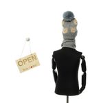 Fashion, accesorii si bijuterii - Copii - Accesorii copii - Caciuli si palarii copii - Set caciula si fular, pentru copii, Buticcochet, din viscoza si sintetic, model urs, Gri inchis - SETF290 - Infinity.ro