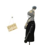 Fashion, accesorii si bijuterii - Copii - Accesorii copii - Caciuli si palarii copii - Set caciula si fular, pentru copii, Buticcochet, din viscoza si sintetic, model urs, Gri inchis - SETF290 - Infinity.ro