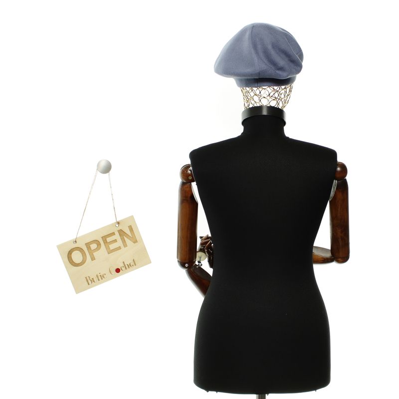 Fashion, accesorii si bijuterii - Femei - Accesorii femei - Caciuli si palarii femei - Bereta de dama, Buticcochet, din acril si vascoza, model uni, one size, Albastru - BSC759 - Infinity.ro