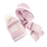 Fashion, accesorii si bijuterii - Copii - Accesorii copii - Caciuli si palarii copii - Set caciula si fular, pentru copii, Buticcochet, din viscoza si sintetic, model cu fulgi de nea, Lila - SETF303 - Infinity.ro