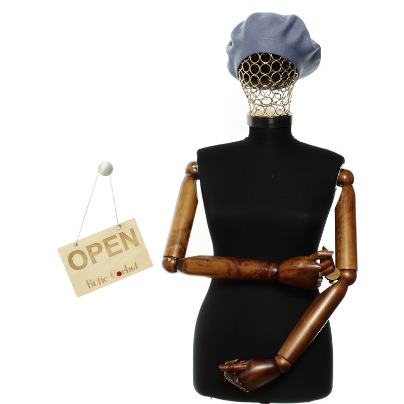 Fashion, accesorii si bijuterii - Femei - Accesorii femei - Caciuli si palarii femei - Bereta de dama, Buticcochet, din acril si vascoza, model uni, one size, Albastru - BSC759 - Infinity.ro