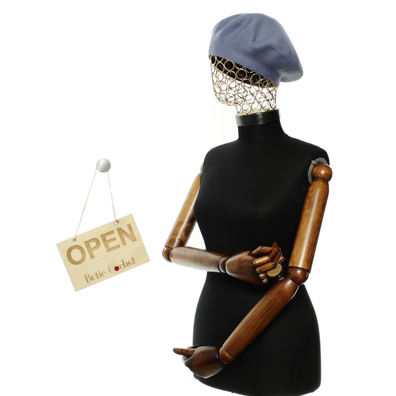 Fashion, accesorii si bijuterii - Femei - Accesorii femei - Caciuli si palarii femei - Bereta de dama, Buticcochet, din acril si vascoza, model uni, one size, Albastru - BSC759 - Infinity.ro