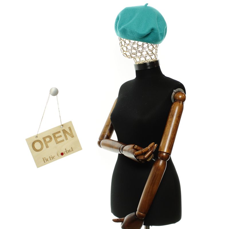Fashion, accesorii si bijuterii - Femei - Accesorii femei - Caciuli si palarii femei - Bereta de dama, Buticcochet, din lana, one size, Turcoaz - BSC720 - Infinity.ro