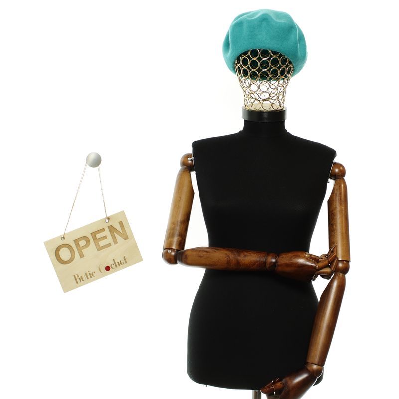 Fashion, accesorii si bijuterii - Femei - Accesorii femei - Caciuli si palarii femei - Bereta de dama, Buticcochet, din lana, one size, Turcoaz - BSC720 - Infinity.ro