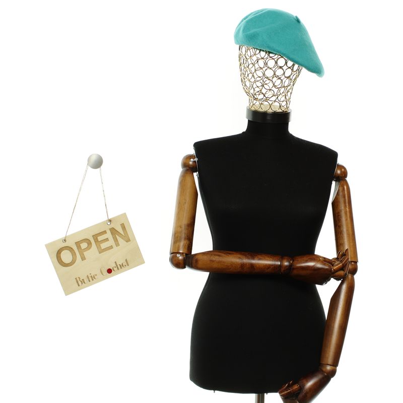 Fashion, accesorii si bijuterii - Femei - Accesorii femei - Caciuli si palarii femei - Bereta de dama, Buticcochet, din lana, one size, Turcoaz - BSC720 - Infinity.ro