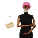 Fashion, accesorii si bijuterii - Femei - Accesorii femei - Caciuli si palarii femei - Bereta de dama, din lana, Buticcochet, model cu perle, one size, Roz - BSC845 - Infinity.ro