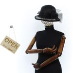 Fashion, accesorii si bijuterii - Femei - Accesorii femei - Caciuli si palarii femei - Palarie de soare, Dama, din paie de hartie, Buticcochet, cu accesoriu decorativ, One size, Negru - PAL1638 - Infinity.ro