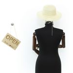 Fashion, accesorii si bijuterii - Femei - Accesorii femei - Caciuli si palarii femei - Palarie de soare, Dama, din paie de hartie, Buticcochet, bor mic, One size, cu snur decorativ, Crem - PAL1694 - Infinity.ro