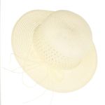 Fashion, accesorii si bijuterii - Femei - Accesorii femei - Caciuli si palarii femei - Palarie de soare, Dama, din paie de hartie, Buticcochet, bor mic, One size, cu snur decorativ, Crem - PAL1694 - Infinity.ro