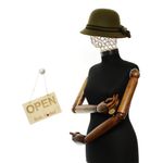 Fashion, accesorii si bijuterii - Femei - Accesorii femei - Caciuli si palarii femei - Palarie dama, reglabila, ButicCochet, 20% lana 80 acril, Kaki - PAL1835 - Infinity.ro