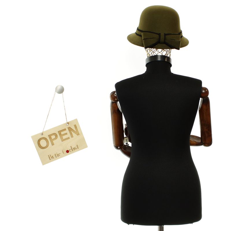 Fashion, accesorii si bijuterii - Femei - Accesorii femei - Caciuli si palarii femei - Palarie dama, reglabila, ButicCochet, 20% lana 80 acril, Kaki - PAL1835 - Infinity.ro