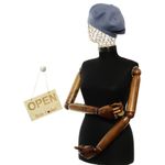 Fashion, accesorii si bijuterii - Femei - Accesorii femei - Caciuli si palarii femei - Bereta de dama, Buticcochet, din acril si vascoza, model cu strasuri, one size, Albastru - BSC737 - Infinity.ro