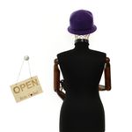 Fashion, accesorii si bijuterii - Femei - Accesorii femei - Caciuli si palarii femei - Palarie dama, bir mic, din lana si polimida, Demi, marime 56-58, Mov - PAL1859 - Infinity.ro