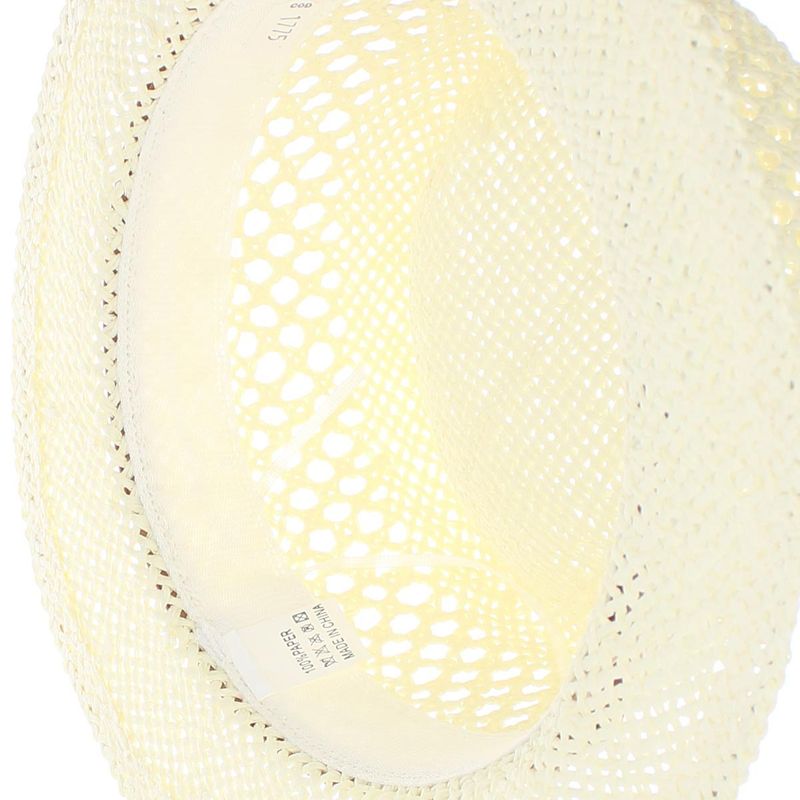Fashion, accesorii si bijuterii - Femei - Accesorii femei - Caciuli si palarii femei - Palarie de soare, dama, din paie de hartie, marime one size, bor mic, Buticcochet, catarama decorativa, Crem - PAL1775 - Infinity.ro