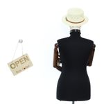 Fashion, accesorii si bijuterii - Femei - Accesorii femei - Caciuli si palarii femei - Palarie de soare, dama, din paie de hartie, marime one size, bor mic, Buticcochet, catarama decorativa, Crem - PAL1775 - Infinity.ro
