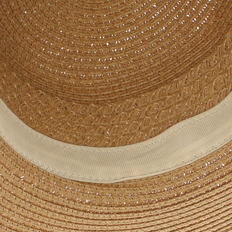 Fashion, accesorii si bijuterii - Femei - Accesorii femei - Caciuli si palarii femei - Palarie de soare, Dama, din paie de hartie, Buticcochet, One size, cu fundita, Maro - PAL1710 - Infinity.ro