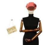 Fashion, accesorii si bijuterii - Femei - Accesorii femei - Caciuli si palarii femei - Bereta de dama, din lana, Evita, one size, model floral impaslit, Corai - BSC812 - Infinity.ro