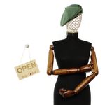 Fashion, accesorii si bijuterii - Femei - Accesorii femei - Caciuli si palarii femei - Bereta de dama, din lana, Evita, one size, model floral impaslit, Verde - BSC817 - Infinity.ro